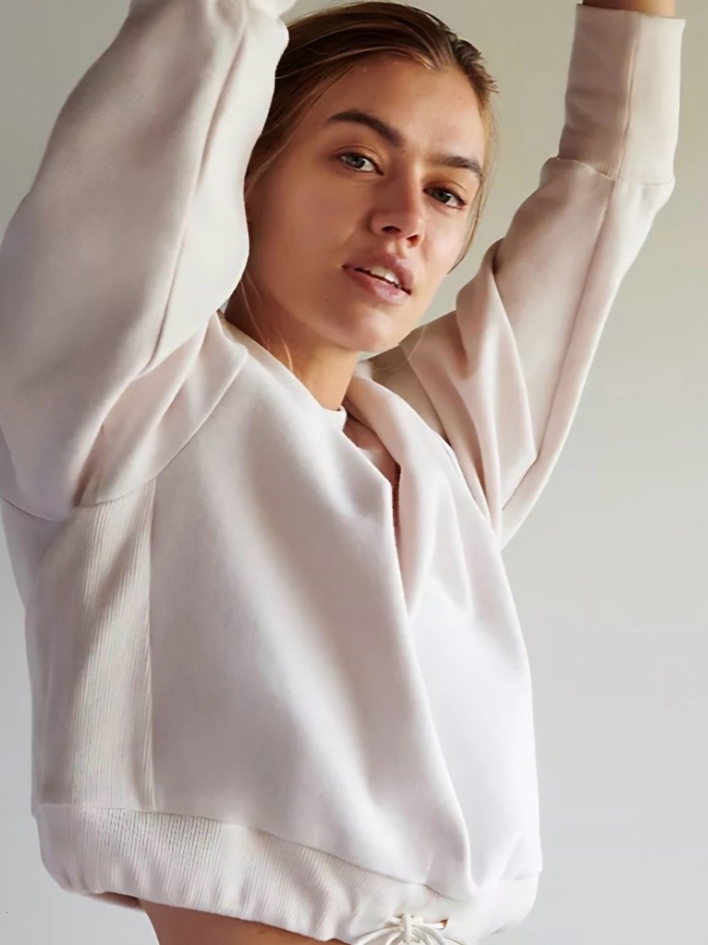 Varley cropped pullover sweatshirt cream XS